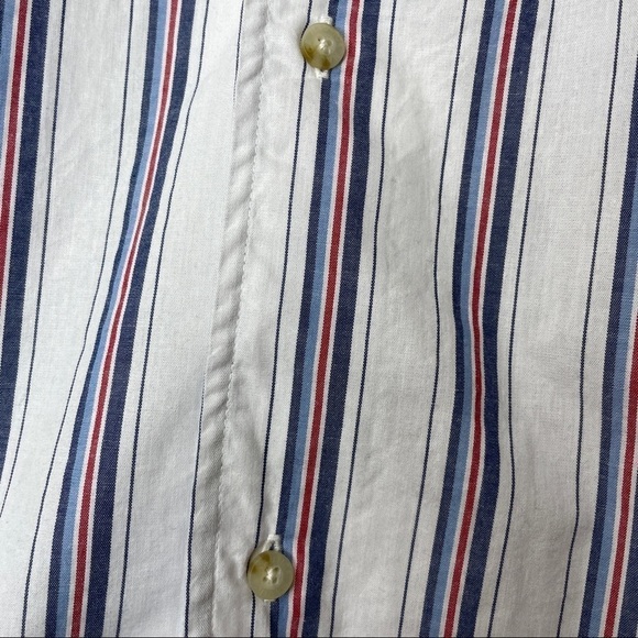 NWT: Nautica Short Sleeve Striped Sleep/Pajama Button Down Cotton Shirt - Picture 3 of 9